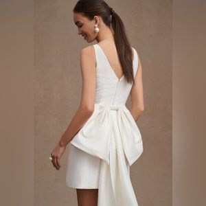 Sachin & Babi Archie Mini V-Neck Back Bow Mini Dress - tailored bow length